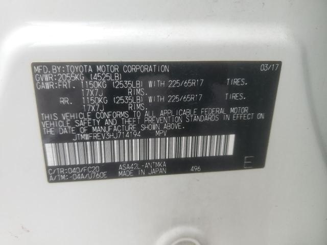 Продаж на аукціоні авто 2017 Toyota Rav4 Xle, vin: JTMWFREV3HJ714194, номер лоту: 86281775