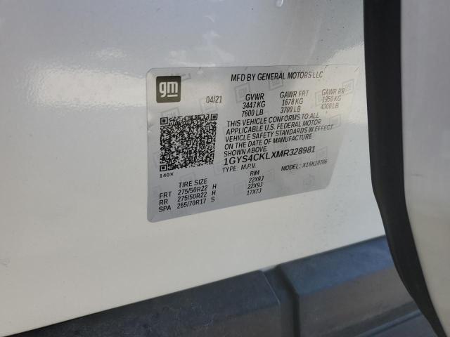 85426045 :رقم المزاد ، 1GYS4CKLXMR328981 vin ، 2021 Cadillac Escalade P مزاد بيع