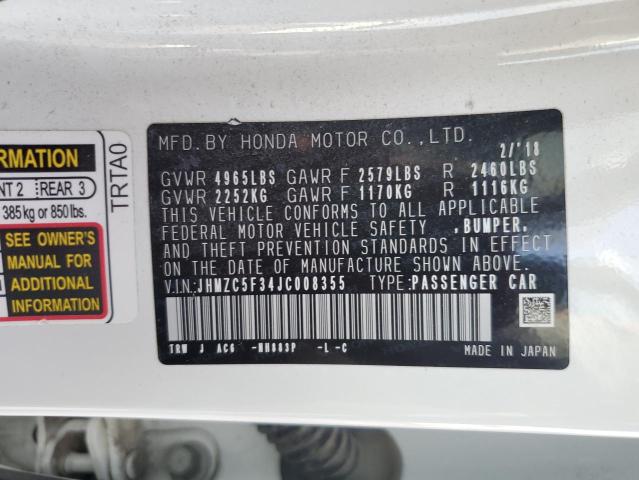 Продаж на аукціоні авто 2018 Honda Clarity, vin: JHMZC5F34JC008355, номер лоту: 89566505