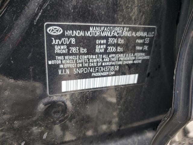 Продаж на аукціоні авто 2018 Hyundai Elantra, vin: 5NPD74LF1JH371838, номер лоту: 87008805
