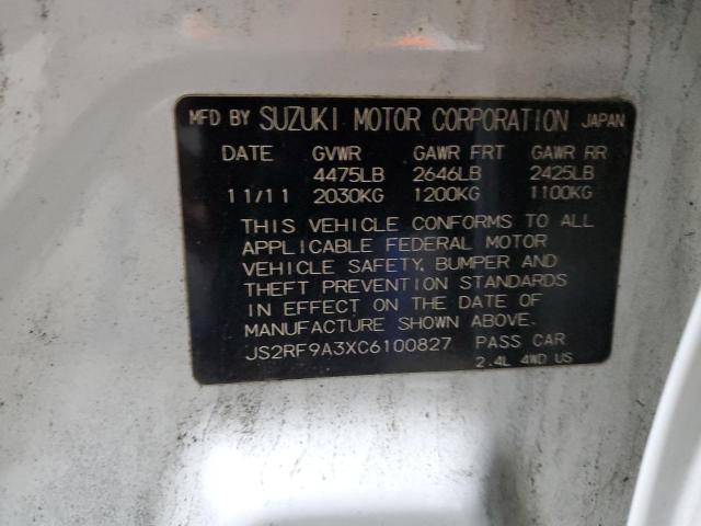 Aukcja sprzedaży 2012 Suzuki Kizashi, vin: JS2RF9A3XC6100827, numer aukcji: 90409005
