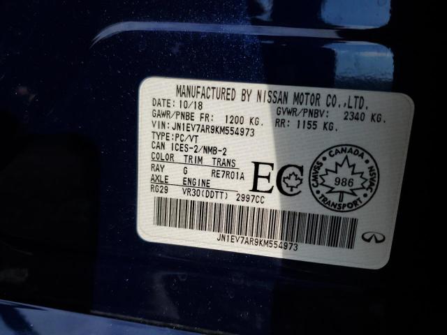 84537785 :رقم المزاد ، JN1EV7AR9KM554973 vin ، 2019 Infiniti Q50 مزاد بيع