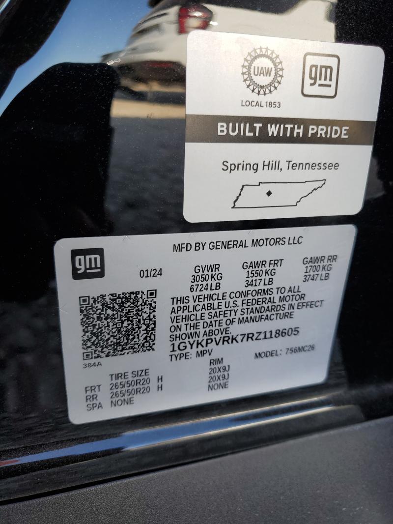 Aukcja sprzedaży 2024 Cadillac Lyriq, vin: 1GYKPVRK7RZ118605, numer aukcji: 87447055
