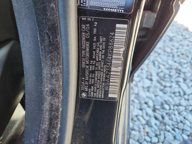 2004 Bmw 325 მანქანა იყიდება აუქციონზე, vin: WBAAZ33464KP88624, აუქციონის ნომერი: 84907935