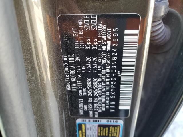 2022 Kia Telluride მანქანა იყიდება აუქციონზე, vin: 5XYP5DHC3NG243695, აუქციონის ნომერი: 82677965