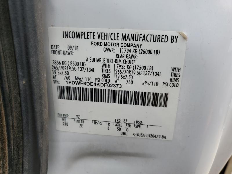 Aukcja sprzedaży 2019 Ford F650 Super, vin: 1FDWF6DE4KDF02373, numer aukcji: 94997935
