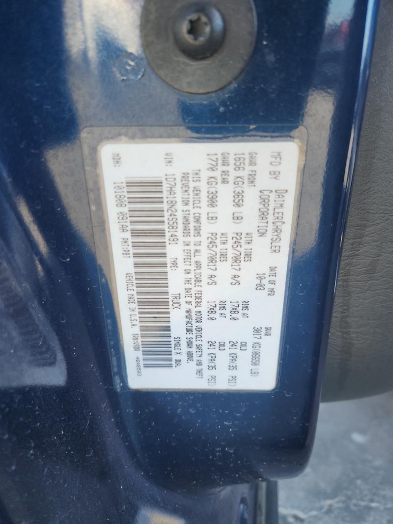 Продажа на аукционе авто 2004 Dodge Ram 1500, vin: 1D7HA18N24S581491, номер лота: 87007315