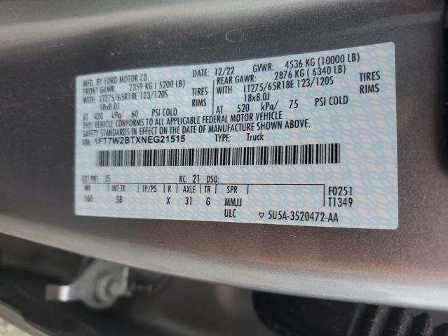 Продажа на аукционе авто 2022 Ford F250 Super, vin: 1FT7W2BTXNEG21515, номер лота: 85267655