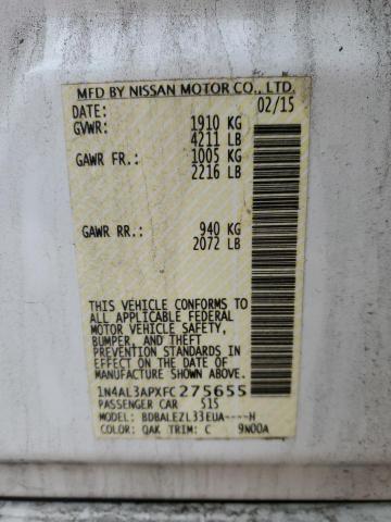 Aukcja sprzedaży 2015 Nissan Altima 2.5, vin: 1N4AL3APXFC275655, numer aukcji: 89561595