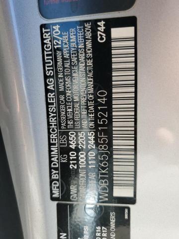 Продажа на аукционе авто 2005 Mercedes-benz Clk 320, vin: WDBTK65J85F152140, номер лота: 85545895