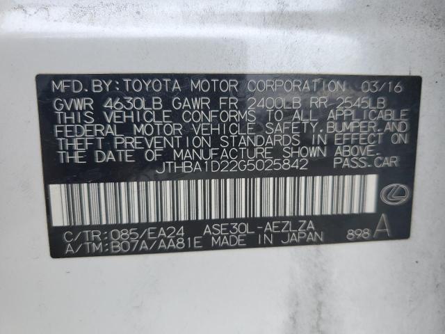 Aukcja sprzedaży 2016 Lexus Is 200t, vin: JTHBA1D22G5025842, numer aukcji: 82212145