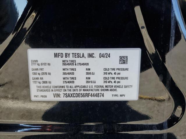 85144955 :رقم المزاد ، 7SAXCDE56RF444874 vin ، 2024 Tesla Model X مزاد بيع