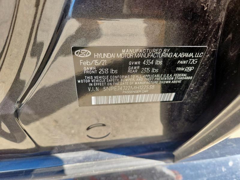 Продаж на аукціоні авто 2021 Hyundai Sonata, vin: 5NPEJ4J22MH122538, номер лоту: 90448275