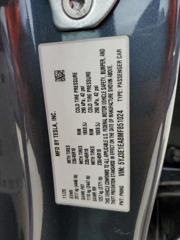Продажа на аукционе авто 2021 Tesla Model 3, vin: 5YJ3E1EA8MF851024, номер лота: 86052545