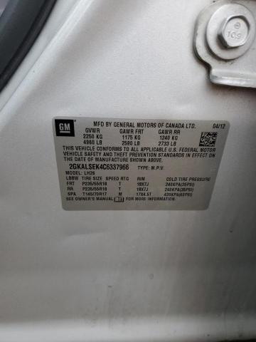 2012 Gmc Terrain Sl მანქანა იყიდება აუქციონზე, vin: 2GKALSEK4C6337966, აუქციონის ნომერი: 82270675