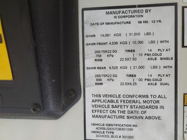 Продаж на аукціоні авто 2013 Ic Corporation Ce Series School, vin: 4DRBUSKN7DB301095, номер лоту: 87104805