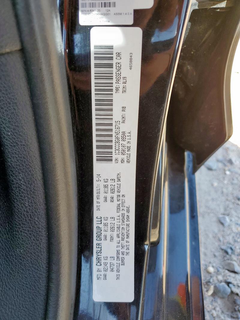 Aukcja sprzedaży 2015 Chrysler 200, vin: 1C3CCCBG0FN516715, numer aukcji: 89507595