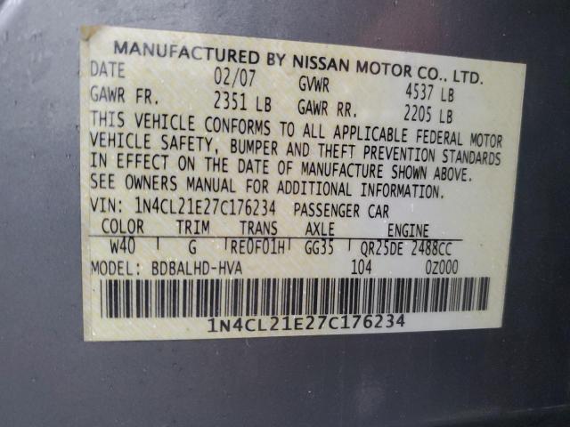90850295 :رقم المزاد ، 1N4CL21E27C176234 vin ، 2007 Nissan Altima Hyb مزاد بيع