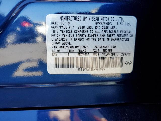 87423265 :رقم المزاد ، JN1EV7AR2KM590925 vin ، 2019 Infiniti Q50 Luxe مزاد بيع