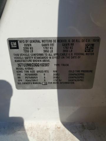Aukcja sprzedaży 2016 Gmc Sierra, vin: 3GTU2MEC5GG102387, numer aukcji: 86112625