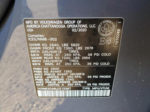 Aukcja sprzedaży 2020 Volkswagen Atlas Cross Sport, vin: 1V2ME2CA6LC212387, numer aukcji: 85324745