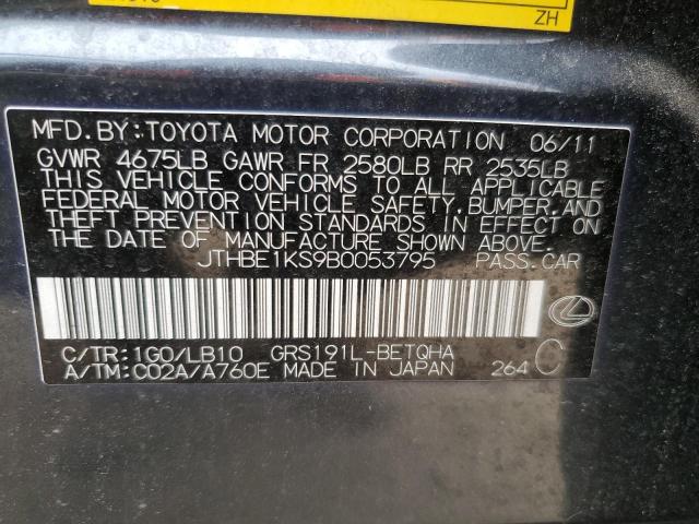 82622915 :رقم المزاد ، JTHBE1KS9B0053795 vin ، 2011 Lexus Gs مزاد بيع
