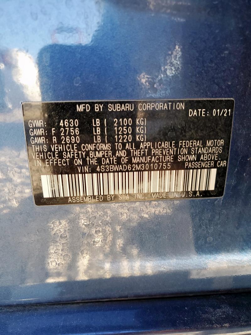 Продаж на аукціоні авто 2021 Subaru Legacy, vin: 4S3BWAD62M3010755, номер лоту: 90796735