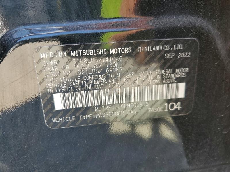 Продаж на аукціоні авто 2023 Mitsubishi Mirage, vin: ML32FUFJ5PHF01515, номер лоту: 87065295