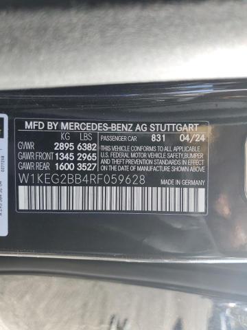85928825 :رقم المزاد ، W1KEG2BB4RF059628 vin ، 2024 Mercedes-benz Eqe Sedan 350+ مزاد بيع
