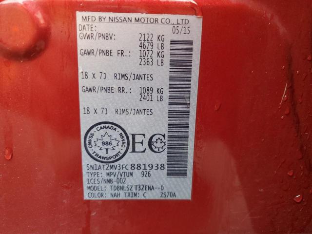 Aukcja sprzedaży 2015 Nissan Rogue, vin: 5N1AT2MV3FC881938, numer aukcji: 86991755