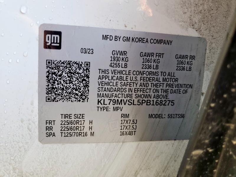 84808115 :رقم المزاد ، KL79MVSL5PB168275 vin ، 2023 Chevrolet Trailblazer مزاد بيع