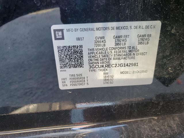 Aukcja sprzedaży 2018 Chevrolet Silverado, vin: 3GCUKREC2JG142981, numer aukcji: 82691745
