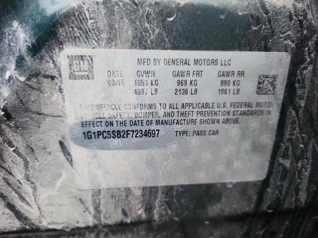 89870665 :رقم المزاد ، 1G1PC5SB2F7234697 vin ، 2015 Chevrolet Cruze مزاد بيع