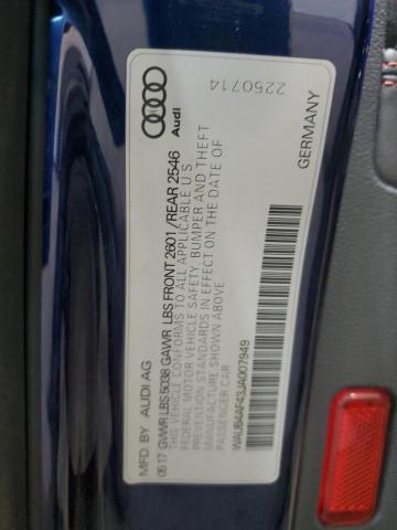 86860575 :رقم المزاد ، WAUB4AF43JA007949 vin ، 2018 Audi S4 Premium مزاد بيع