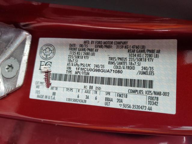 Aukcja sprzedaży 2016 Ford Escape, vin: 1FMCU0G98GUA71080, numer aukcji: 86246365