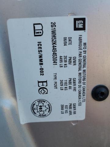 Aukcja sprzedaży 2004 Chevrolet Impala, vin: 2G1WH52K449453041, numer aukcji: 89706895
