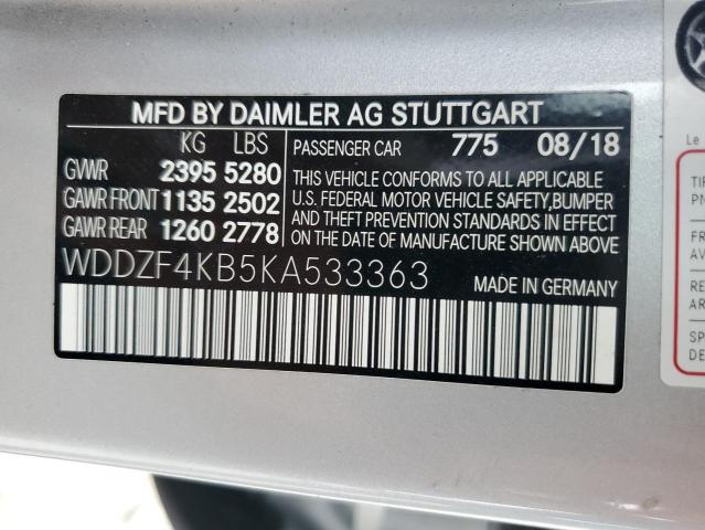 Aukcja sprzedaży 2019 Mercedes-benz E, vin: WDDZF4KB5KA533363, numer aukcji: 85820715