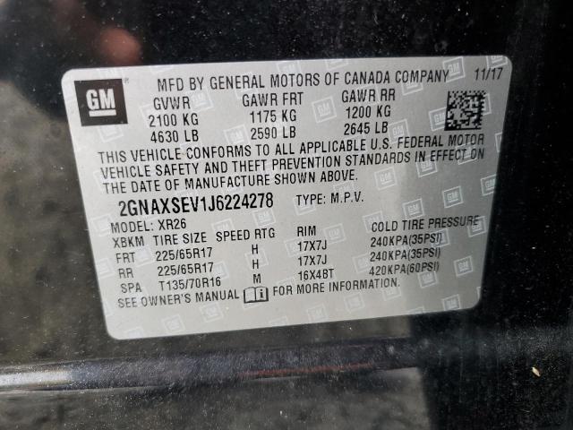 Продажа на аукционе авто 2018 Chevrolet Equinox, vin: 2GNAXSEV1J6224278, номер лота: 85723595