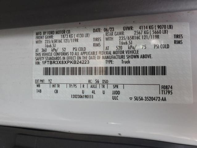 Продаж на аукціоні авто 2023 Ford Transit, vin: 1FTBR3X8XPKB24223, номер лоту: 90020465