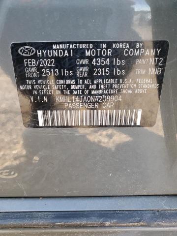 Продаж на аукціоні авто 2022 Hyundai Sonata, vin: KMHL14JA0NA208904, номер лоту: 89693845