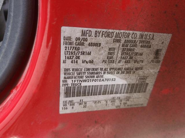 Продажа на аукционе авто 2001 Ford F250, vin: 1FTNW21F01EA70153, номер лота: 90669185