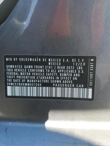 87300965 :رقم المزاد ، 3VWC57BUXMM031344 vin ، 2021 Volkswagen Jetta مزاد بيع