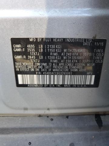 89862655 :رقم المزاد ، 4S4BSACC6G3265993 vin ، 2016 Subaru Outback مزاد بيع