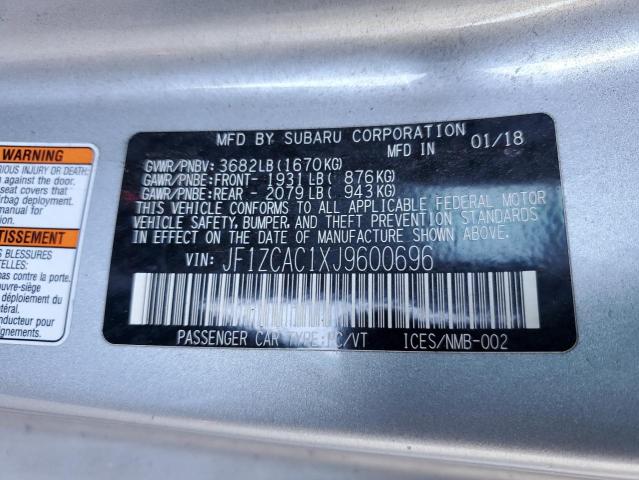 90372205 :رقم المزاد ، JF1ZCAC1XJ9600696 vin ، 2018 Subaru Brz مزاد بيع