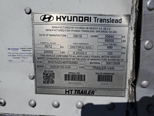 Продажа на аукционе авто 2019 Hyundai 53 Trailer, vin: 3H3V532C4KR763063, номер лота: 84622505