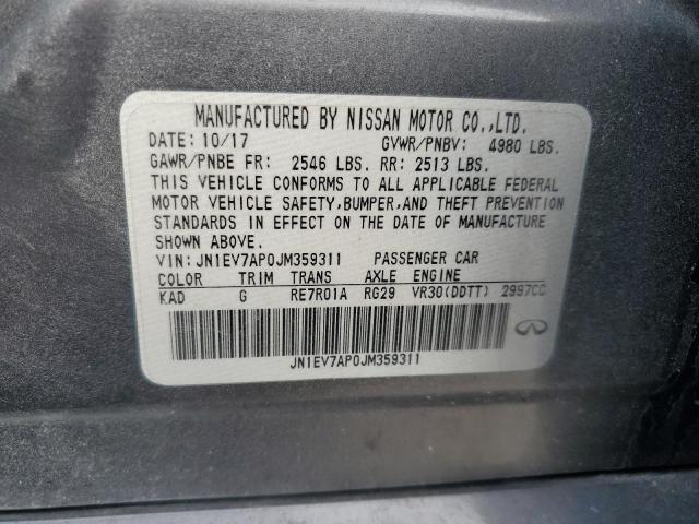 85505215 :رقم المزاد ، JN1EV7AP0JM359311 vin ، 2018 Infiniti Q50 Luxe مزاد بيع