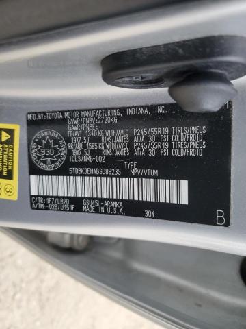89561895 :رقم المزاد ، 5TDBK3EH4BS089235 vin ، 2011 Toyota Highlander مزاد بيع