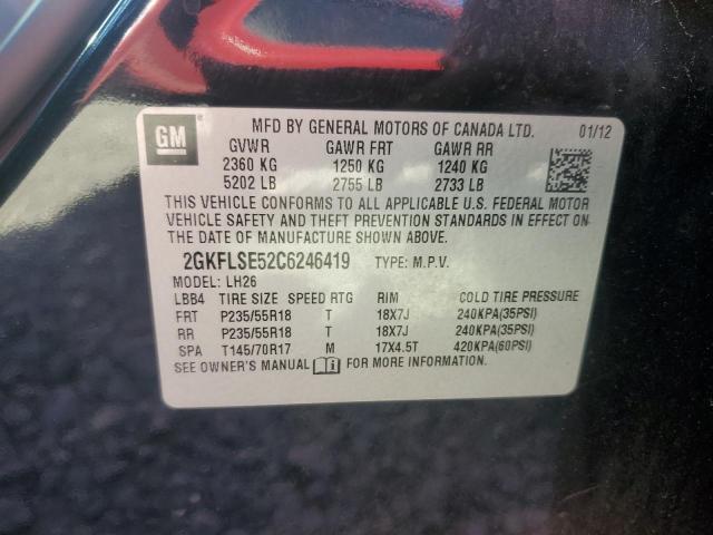85076505 :رقم المزاد ، 2GKFLSE52C6246419 vin ، 2012 Gmc Terrain مزاد بيع