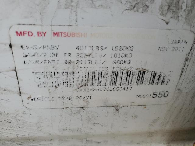 89447005 :رقم المزاد ، JA32X2HU7CU603417 vin ، 2012 Mitsubishi Lancer مزاد بيع