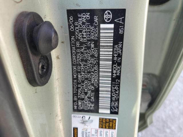 Aukcja sprzedaży 2006 Toyota Prius, vin: JTDKB20U867514891, numer aukcji: 85276785